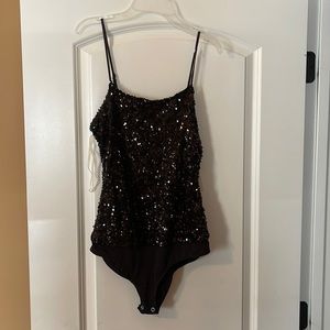 Black sequin bodysuit NWT